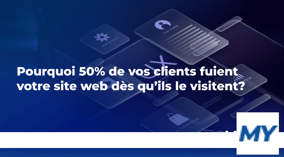 Bannière indiquant Pourquoi 50 pourcent de vos clients fuient Bannière indiquant Pourquoi 50 pourcent de vos clients fuient